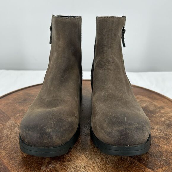 Sorel Boots Womens 8 Emelie Zip Booties Waterproof Brown Leather Suede - Picture 2 of 10